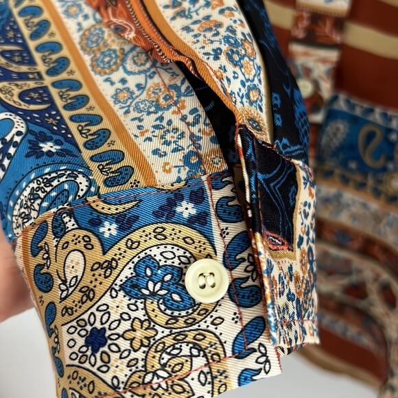 Rumours Handkerchief Front Button Silky Collared Top Oversized Boho Layering - Picture 3 of 7